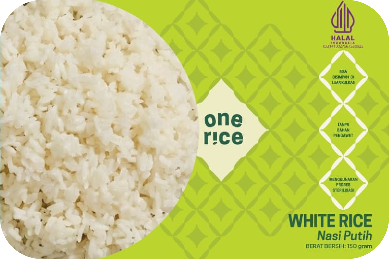 OneRice White Rice — Nasi Putih package